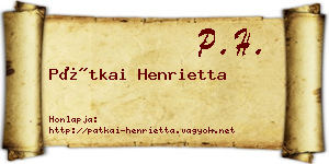 Pátkai Henrietta névjegykártya